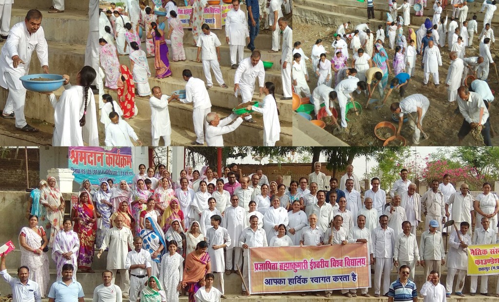 Bundelkhand Region of Madhya Pradesh is facing water crisis, and Drought situation since last 2 decades, Singhadi River in Chhatarpur is one the important water source is also included in this problem, State government invited Brahma Kumaris to contribute river cleaning campaign for upcoming season for storage water, Brahma Kumaris family contributed it’s services to reduce pollution and for improving water sanitation in our city. At this campaign Bk Shailja expressed her views about improving area by cleaning and she also talked about improving water quality. All members of BK family spread positive vibrations of peace and purity for our Mother Nature through Meditation.