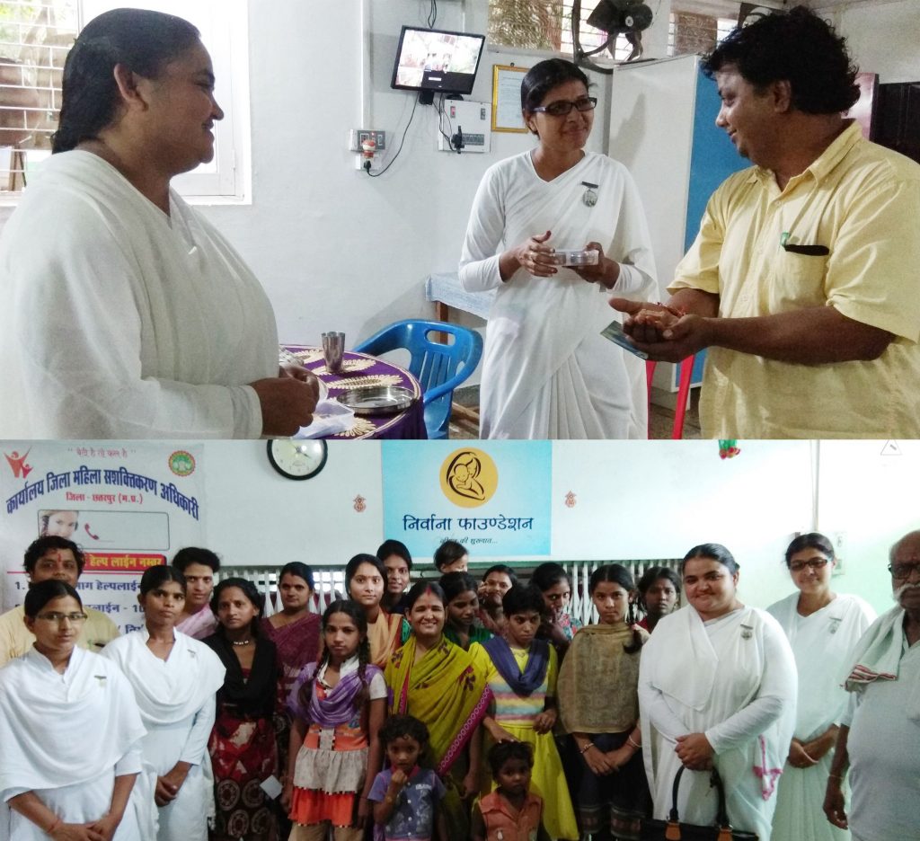 BK Rama teaching about moral values, self awareness in Niravana Foundation, and tying Rakshasutra to Mr. Sanjay Singh (Founder of Nirvana Foundation) and all members.