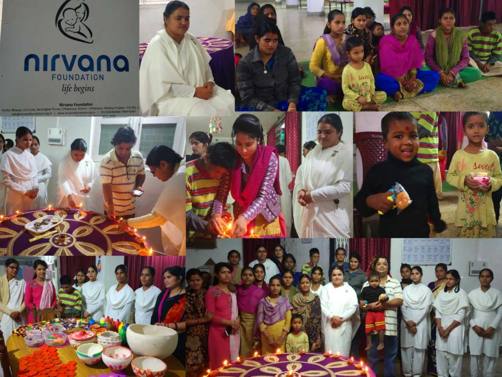 Brahmakumaris sister’s celebrated Choti Diwali with Nirvana Foundation, located in Chhatarpur.